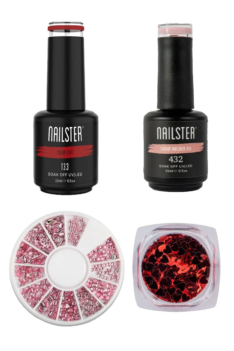 French Glitter Hearts - Image 3